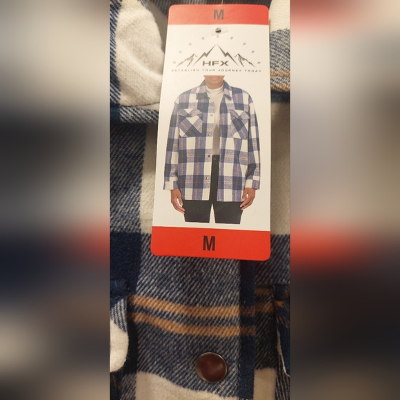 Navy Plaid Utility Jacket for Women - Picture 4 of 7